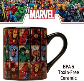 img 1 attached to ☕ 14-Ounce Silver Buffalo Marvel Comics Grid Ceramic Coffee Mug, in Multicolored Option