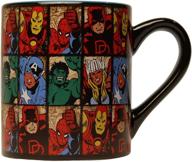 ☕ 14-ounce silver buffalo marvel comics grid ceramic coffee mug, in multicolored option logo