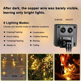 img 2 attached to 🌞 Brizled Solar String Lights: 2 Pack 39.37ft 120 LED Fairy Lights for Christmas Garden Party - Waterproof & Memory Function - Warm White