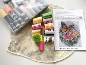 img 2 attached to 🦋 Colorful Floral Butterfly Latch Hook Rug Kit – Exquisite Design, 20.4X20.4 Inches