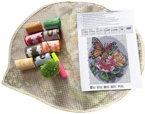 img 3 attached to 🦋 Colorful Floral Butterfly Latch Hook Rug Kit – Exquisite Design, 20.4X20.4 Inches