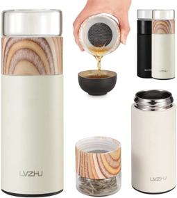 img 4 attached to 🍵 LVZHU Tea Tumbler: Filter Water & Separate Tealeaves, Keep it Hot or Cold on the Go - Portable Tea Infuser Mug with Vacuum Insulated Bottle Feature - Perfect Gift Package (White)