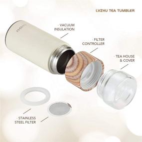 img 1 attached to 🍵 LVZHU Tea Tumbler: Filter Water & Separate Tealeaves, Keep it Hot or Cold on the Go - Portable Tea Infuser Mug with Vacuum Insulated Bottle Feature - Perfect Gift Package (White)