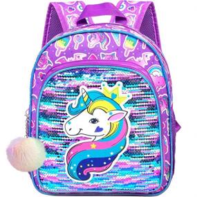 img 4 attached to Toddler Backpack Unicorn Sequins Bookbag