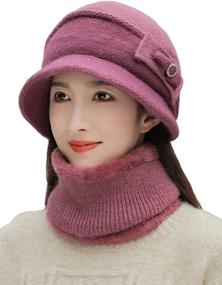 img 1 attached to Womens Winter Knitted Fleece Berets
