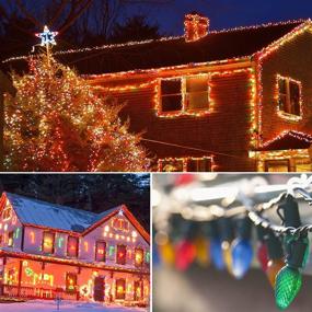 img 2 attached to 🎄 C9 Christmas Lights: Extendable 49ft Green Wire, 50 LED Outdoor/Indoor Tree Lights - Multi Color for Christmas Party Wedding Decoration