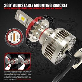 img 2 attached to 🚘 H11 LED лампа для противотуманки: 10000LM 60W бесшумная - Автомобильная рабочая коробка, чрезвычайно яркая 6500K CSP микросхема набора для преобразования с регулируемым лучом - Купить сейчас!