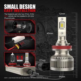 img 3 attached to 🚘 H11 LED лампа для противотуманки: 10000LM 60W бесшумная - Автомобильная рабочая коробка, чрезвычайно яркая 6500K CSP микросхема набора для преобразования с регулируемым лучом - Купить сейчас!