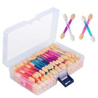 🎨 120pcs disposable dual-sided eye shadow sponge applicators with container - 4 colors makeup brushes | eyeshadow applicator set logo