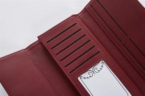 img 3 attached to Leather Trifold Holder Wallet Elegant Women's Handbags & Wallets