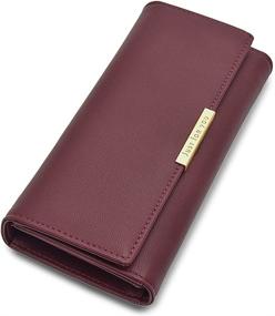 img 4 attached to Leather Trifold Holder Wallet Elegant Women's Handbags & Wallets