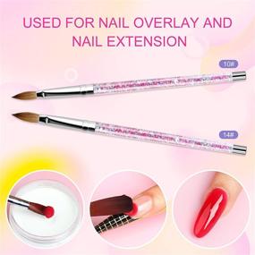 img 2 attached to 💅 Saviland Acrylic Nail Brush Set - 4pcs Professional Acrylic Brush Set for Acrylic Powder Application & 3D Nail Carving, Nail Art Brushes with Liquid Glitter Handle Sizes 4, 6, 10, 14