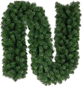 img 4 attached to Enhance Your Holiday Ambiance with Yosayd Christmas Garland Greenery Tree Branch – 9-Feet Pine Garland with 280 Tips, Perfect Outdoor Holiday Decorations!