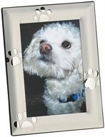 🐾 paw print pet photo frame - silver, skyway collection, 4 x 6 inches логотип