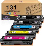 🖨️ halofox toner-cartridge replacement for canon 131, compatible with imageclass mf624cw mf628cw mf8230cn mf8280cw lbp7100cn, for hp 131a 131x printer - black, cyan, yellow, magenta, 5-pack logo