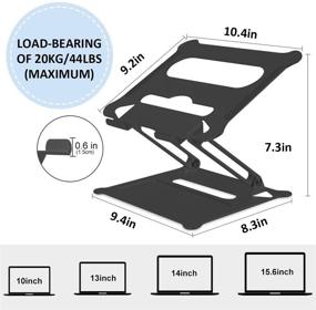 img 3 attached to Подставка для ноутбука ARELUX - эргономическая регулируемая портативная алюминиевая подставка с системой теплоотвода для MacBook Air/Pro, Lenovo, HP, Dell и всех ноутбуков.