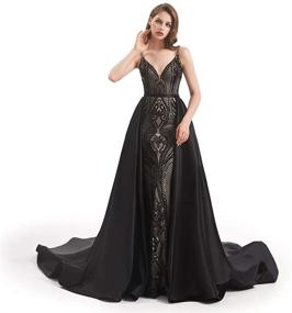 img 2 attached to Leyidress Mermaid Evening Dress with Removable Train for Prom Party and Celebrity Events