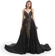 leyidress mermaid evening dress with removable train for prom party and celebrity events logo