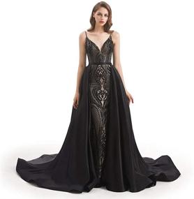 img 4 attached to Leyidress Mermaid Evening Dress with Removable Train for Prom Party and Celebrity Events
