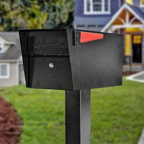 img 3 attached to 📬Черный запирающий почтовый ящик с номерами дома - Mail Boss 7500 Pro на проходимом месте: включает в себя монтажную пластину и выдвижной лоток для почты