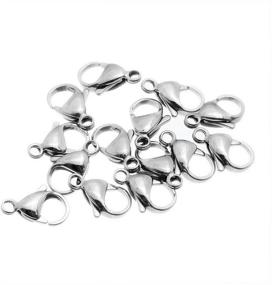 img 1 attached to 🔒 Valyria 20pcs Silver Tone Stainless Steel Lobster Clasps - Ideal for Jewelry Making