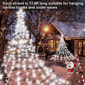 img 2 attached to 🌟 Enhance Your Outdoor Christmas Décor with 344 LED Star Lights: Waterproof, 8 Modes, Cool White, and Plug-In for Home Xmas Tree, Wedding Party, Yard, Porch Holiday Decoration - A Perfect Gift!