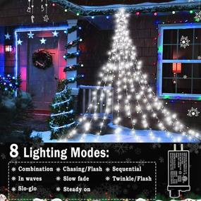 img 3 attached to 🌟 Enhance Your Outdoor Christmas Décor with 344 LED Star Lights: Waterproof, 8 Modes, Cool White, and Plug-In for Home Xmas Tree, Wedding Party, Yard, Porch Holiday Decoration - A Perfect Gift!