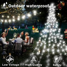 img 1 attached to 🌟 Enhance Your Outdoor Christmas Décor with 344 LED Star Lights: Waterproof, 8 Modes, Cool White, and Plug-In for Home Xmas Tree, Wedding Party, Yard, Porch Holiday Decoration - A Perfect Gift!