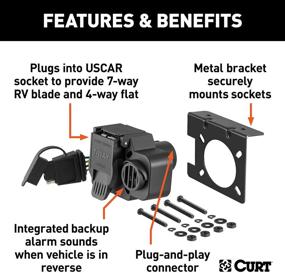 img 2 attached to 🔌 CURT 57101 Dual-Output Vehicle-Side 7-Pin, 4-Pin Connectors with Backup Alarm: Essential for Factory Tow Package & USCAR Socket