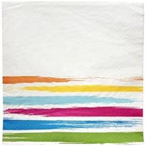 img 1 attached to 🍽️ Nicole Home Collection Lunch Brushstrokes Collection: Pack of 40 Paper Napkins - Vibrant & Practical