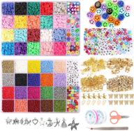 colorful glass beads clay beads jewelry making kit - diy handmade gift set with smiley face beads, letter beads, and charms - 25,000pcs heishi crafting supplies for preppy bracelets, perfect for girls and kids logo