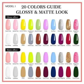 img 3 attached to 💅 AIBRIT Gel Nail Polish Set - 20 Colors with 3Pcs Long-lasting Base Coat, No Wipe Glossy & Matte Top Coat - Soak-off UV LED Nail Polish Set for All-Season Manicure Salon Nail Art - 0.28fl oz, White Grey Blue Yellow Green Glitter Gel Polish