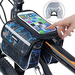 img 1 attached to RilexAwhile Bike Bag: Waterproof Top Tube Phone Bag with Touch Screen Case for Max Phone Screen 6.2in - Bike Storage and Protection