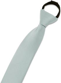 img 3 attached to Solid Color Polyester Neckties with Zipper for Boys - Boys' Accessories