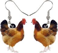 🐔 doway acrylic charm cute chicken hen rooster earrings: funny party jewelry for women and girls - unique gift idea logo