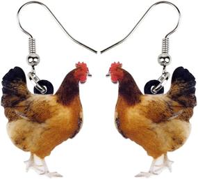 img 4 attached to 🐔 DOWAY Acrylic Charm Cute Chicken Hen Rooster Earrings: Funny Party Jewelry for Women and Girls - Unique Gift Idea