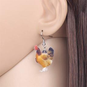 img 3 attached to 🐔 DOWAY Acrylic Charm Cute Chicken Hen Rooster Earrings: Funny Party Jewelry for Women and Girls - Unique Gift Idea