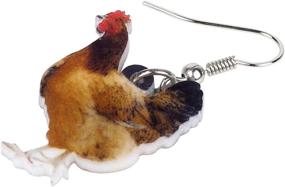 img 2 attached to 🐔 DOWAY Acrylic Charm Cute Chicken Hen Rooster Earrings: Funny Party Jewelry for Women and Girls - Unique Gift Idea