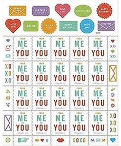 img 2 attached to 💌 Sheet of 20 'From Me to You Forever Stamps' + 24 Colorful Self-Adhesive Personal Message Stickers & Decals 2015: Express Your Sentiments Beautifully