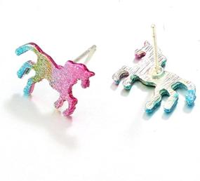 img 1 attached to 🐴 Cute & Colorful Shine: Summer Jewelry - Horse Stud Earring for Girls