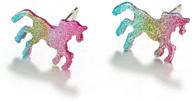 🐴 cute & colorful shine: summer jewelry - horse stud earring for girls logo