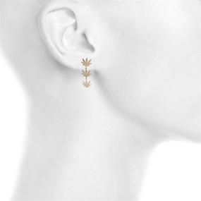 img 1 attached to 🌿 LUX ACCESSORIES Gold Tone Cannabis Symbol Hippie Tiered Drop Earrings