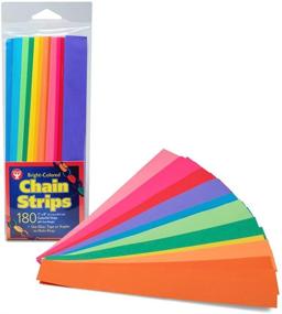 img 2 attached to 🔖 Mighty Bright Paper Chain Strips: 180 Assorted Color Strips - 1x8 Inches