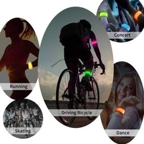 img 2 attached to 💡 6-Pack LED Light Up Band Slap Bracelets for Night Safety - Ideal for Cycling, Walking, Running, Concerts, Camping & Outdoor Sports