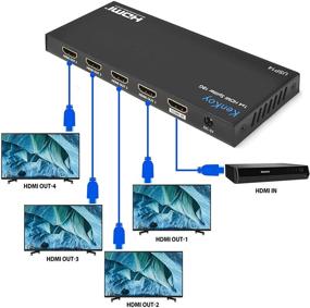 img 3 attached to 🔌 KenKoy 4K HDMI Splitter 1 Input & 4 Output - Duplicate/Mirror HDMI Source, HDCP 2.2, 4K@60Hz (USP14)