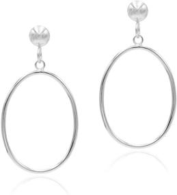 img 4 attached to 💎 Sterling Silver Open Oval Drop Dangle Hoop Earrings with 5mm Bead Post, Ideal for Women and Girls - Sea of Ice Collection