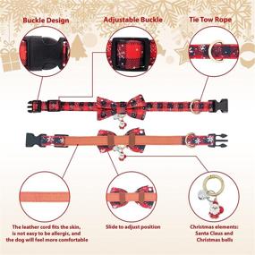 img 3 attached to 🎅 Joysy Christmas Dog Collar with Adjustable Bowtie, Plaid Pattern, Soft Cotton and Leather, Festive Father Christmas and Christmas Elk Accessories, Ideal Gift for Cats and Dogs in 2022