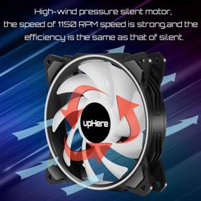 img 3 attached to 🌈 upHere 120mm Dual Halo RGB LED PC Case Fan: High Performance Silent Cooling with Remote Control (Model DP1206-3)