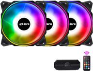 🌈 uphere 120mm dual halo rgb led pc case fan: high performance silent cooling with remote control (model dp1206-3) logo