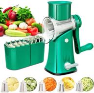 🧀 5-in-1 rotary cheese grater with handle and drum blades - versatile kitchen mandoline for cheese, fruits, vegetables, nuts логотип